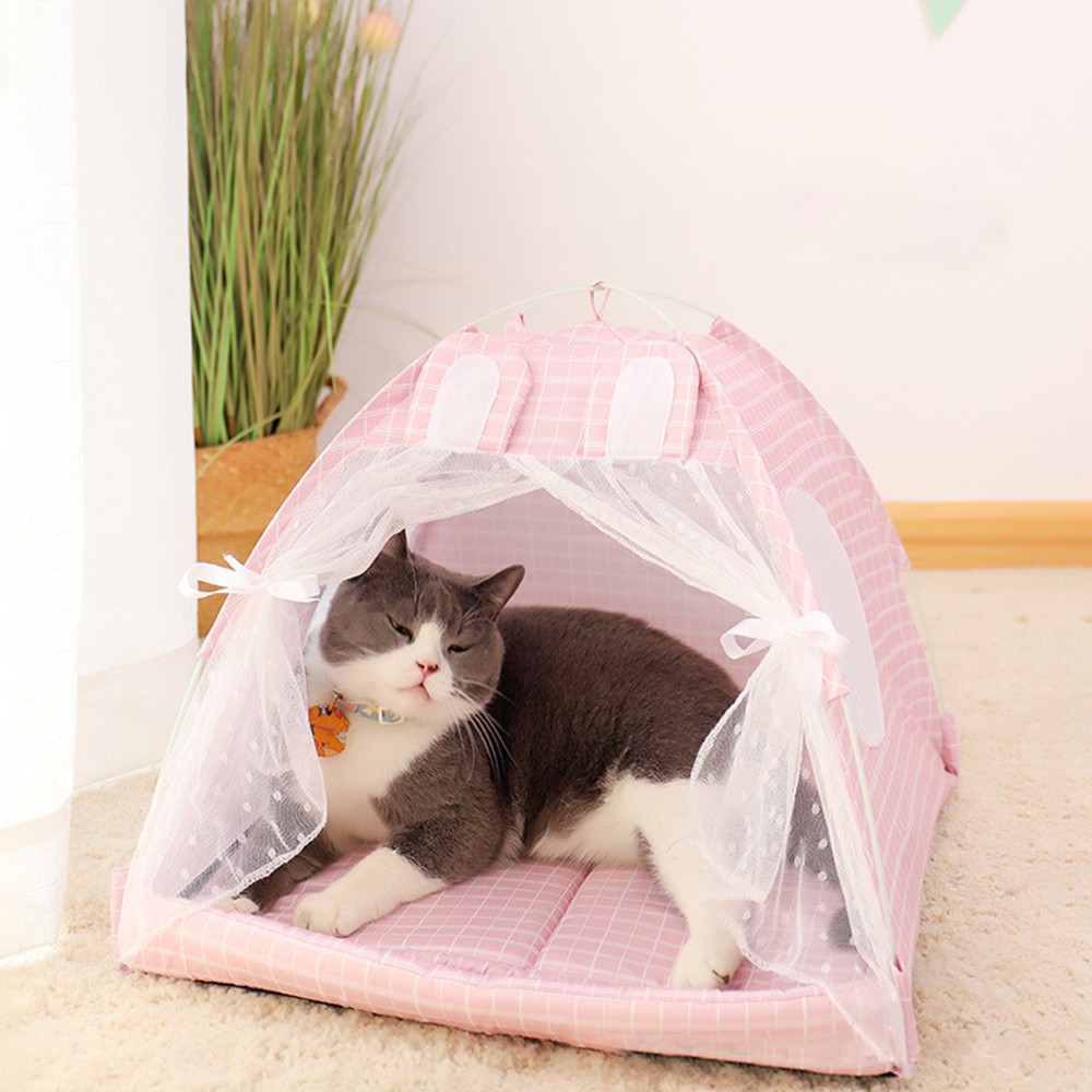 Cat Dog House Tent Pet Puppy Kitty Nesting Bed Kennel Sleeping Rest Play Cave