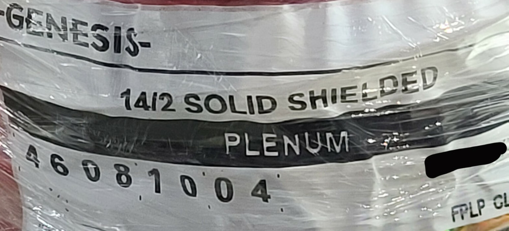 Southwire Genesis 4608 14/2C Solid Shielded Plenum Fire Alarm Cable Red /50ft