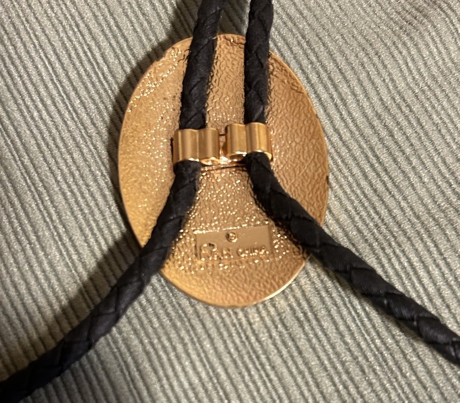 Stunning Solid Brass Gold Tone Eagle Bolo Tie Vintage Genuine Ivan