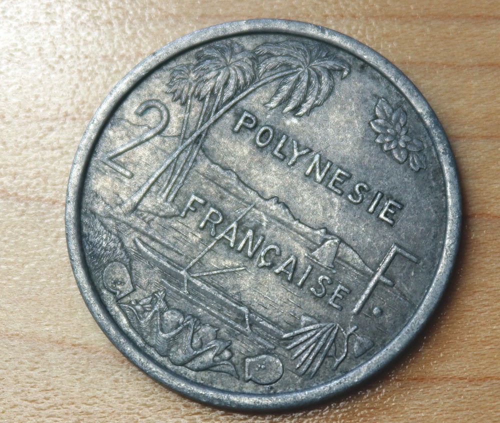 1975 French Polynesia 2 Francs