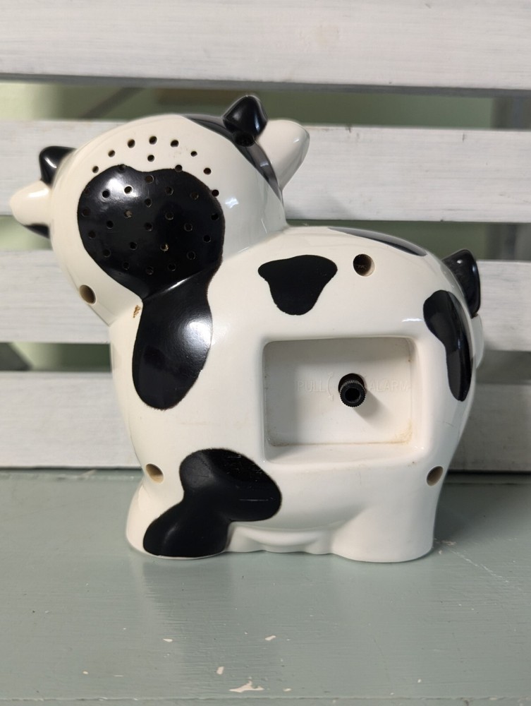 Vintage Plastic Cow Clock Tel-time Tested