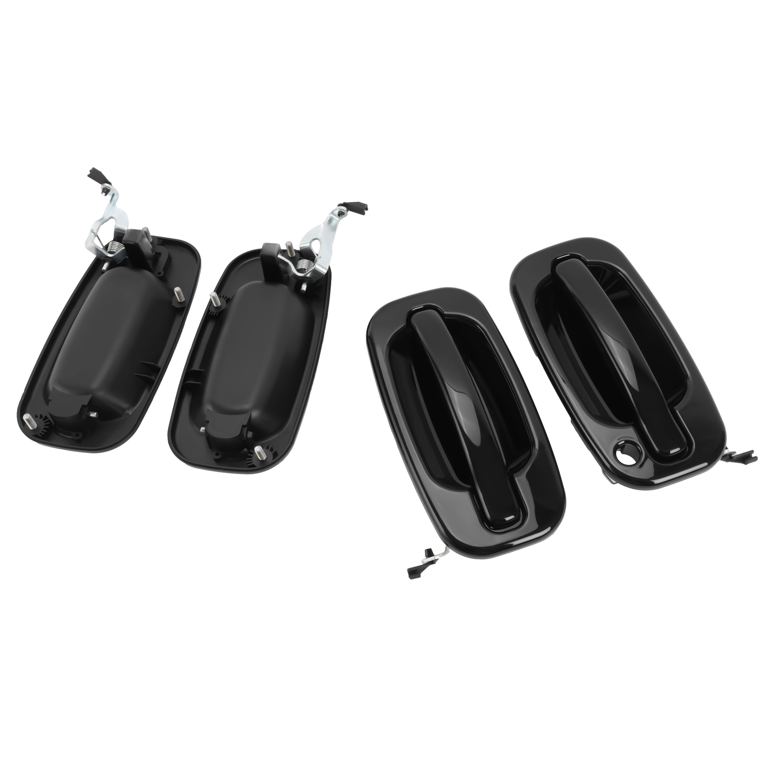 4Pcs NEW Outside Door Handles Set Painted Black For Silverado Tahoe Sierra 99-06