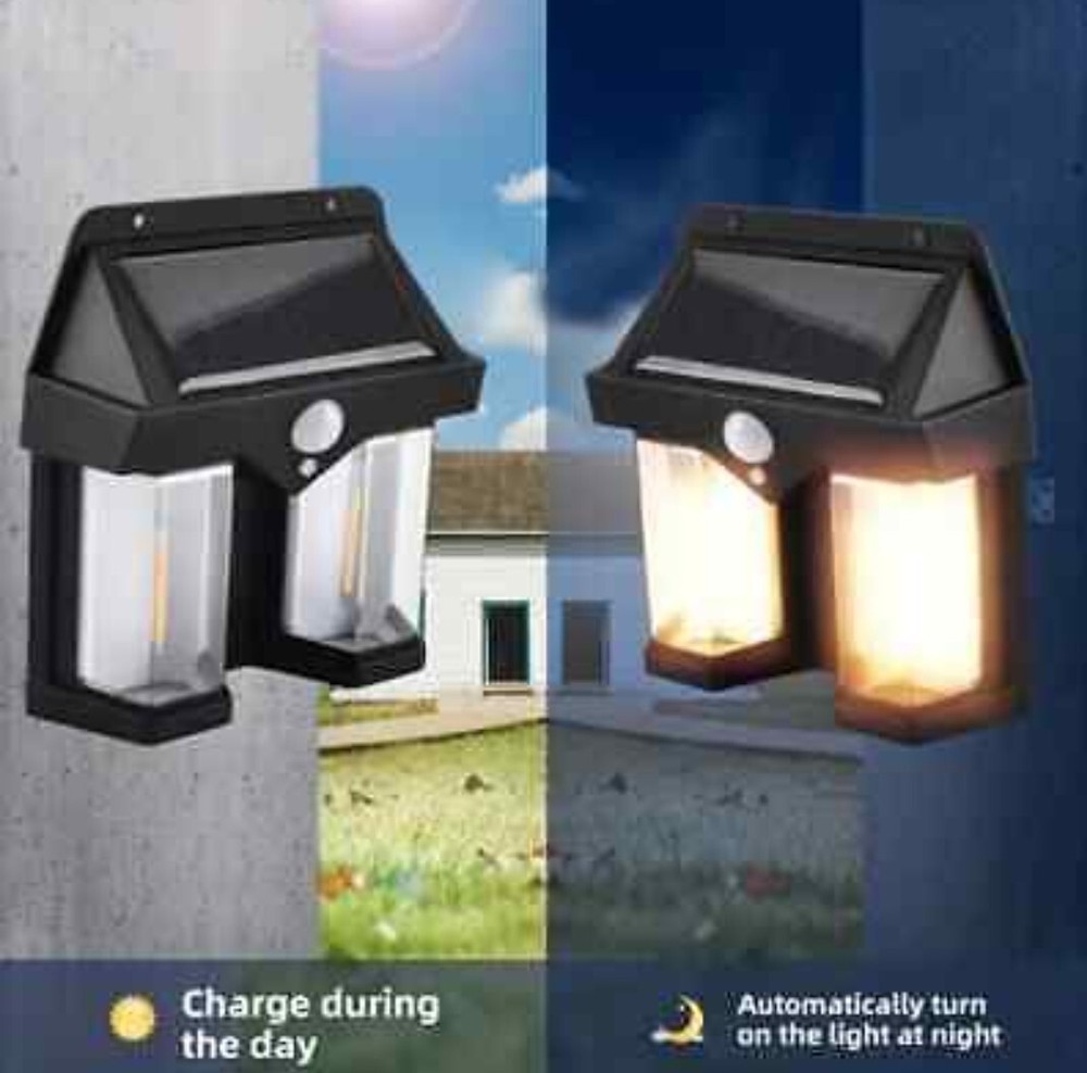 Double Solar Lantern With Motion Sensor And Twilight