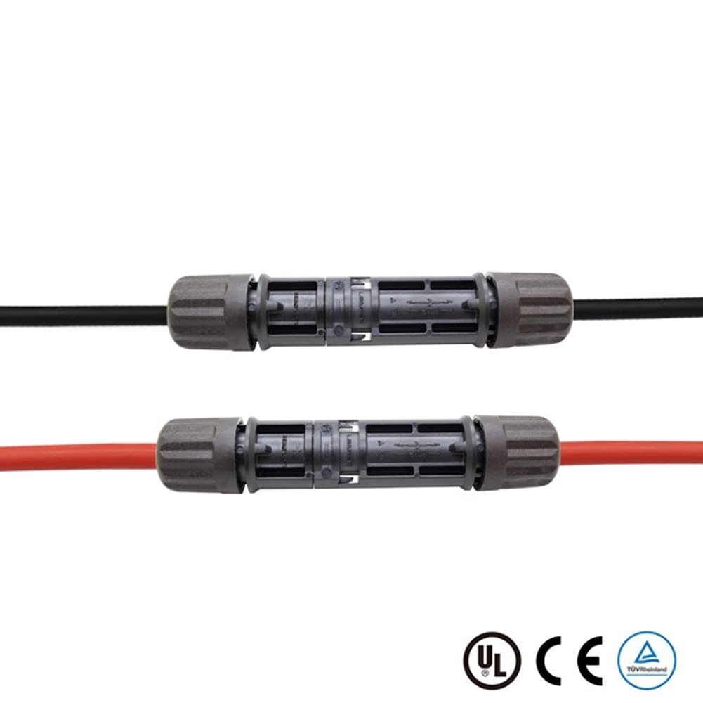 Solar Pv Connector Ip68 1500v 40a Hollow Tinned Copper Terminal Black 5 Pairs