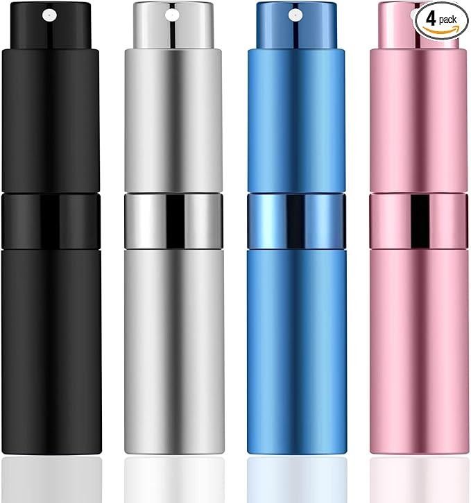 New 4 Pc Mini Refillable Atomizer Perfume Bottles 8ML - NWT