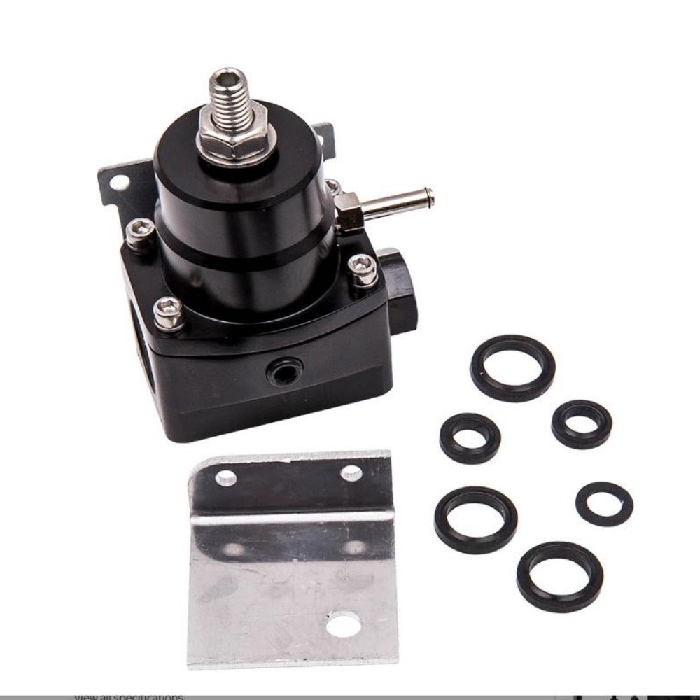 Adjustable Fuel Pressure Regulator Kit Oil Gauge -6AN Black US