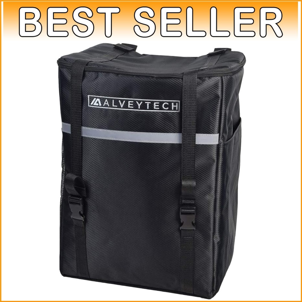 Compact Extra Large Mobility Scooter Bag with Adjustable Straps - Black Nylon