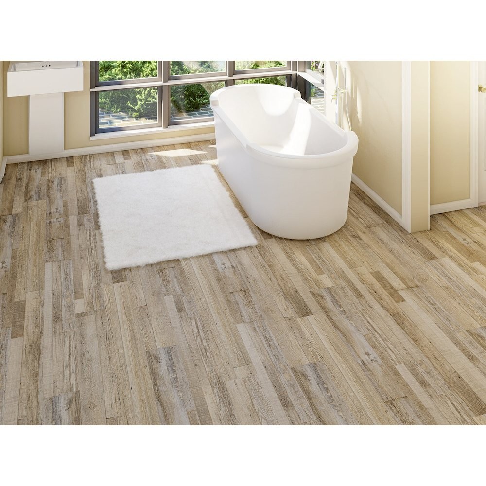 EVA Backing SPC Wood Flooring Planks, Silver Onyx 4mm x 7" x 48" with 20mil...