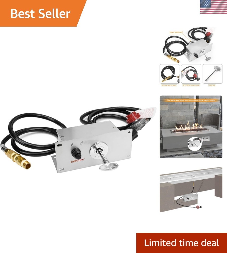 All-in-One Propane Gas Fire Pit Ignition System Kit Includes Electronic Ignit...