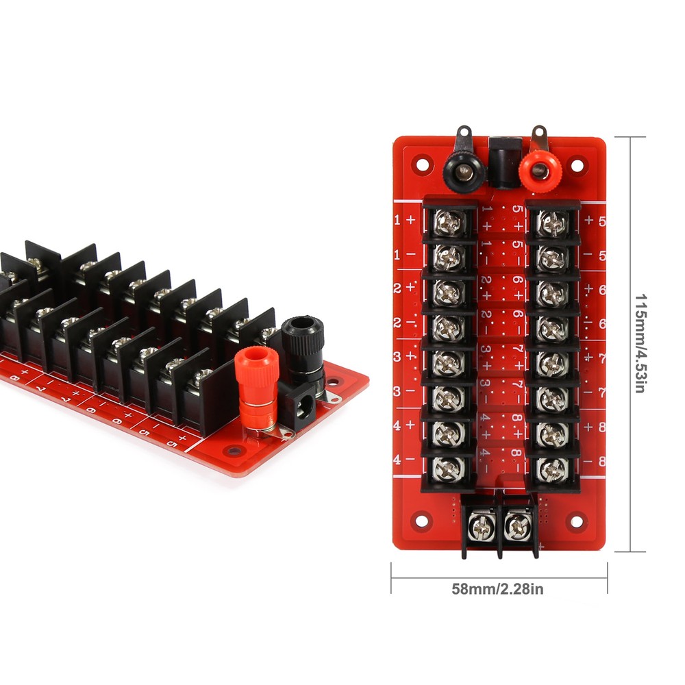 1 Unit Distribution Module 20A Power Distributor 3 Inputs 8 Pairs Outputs AC DC