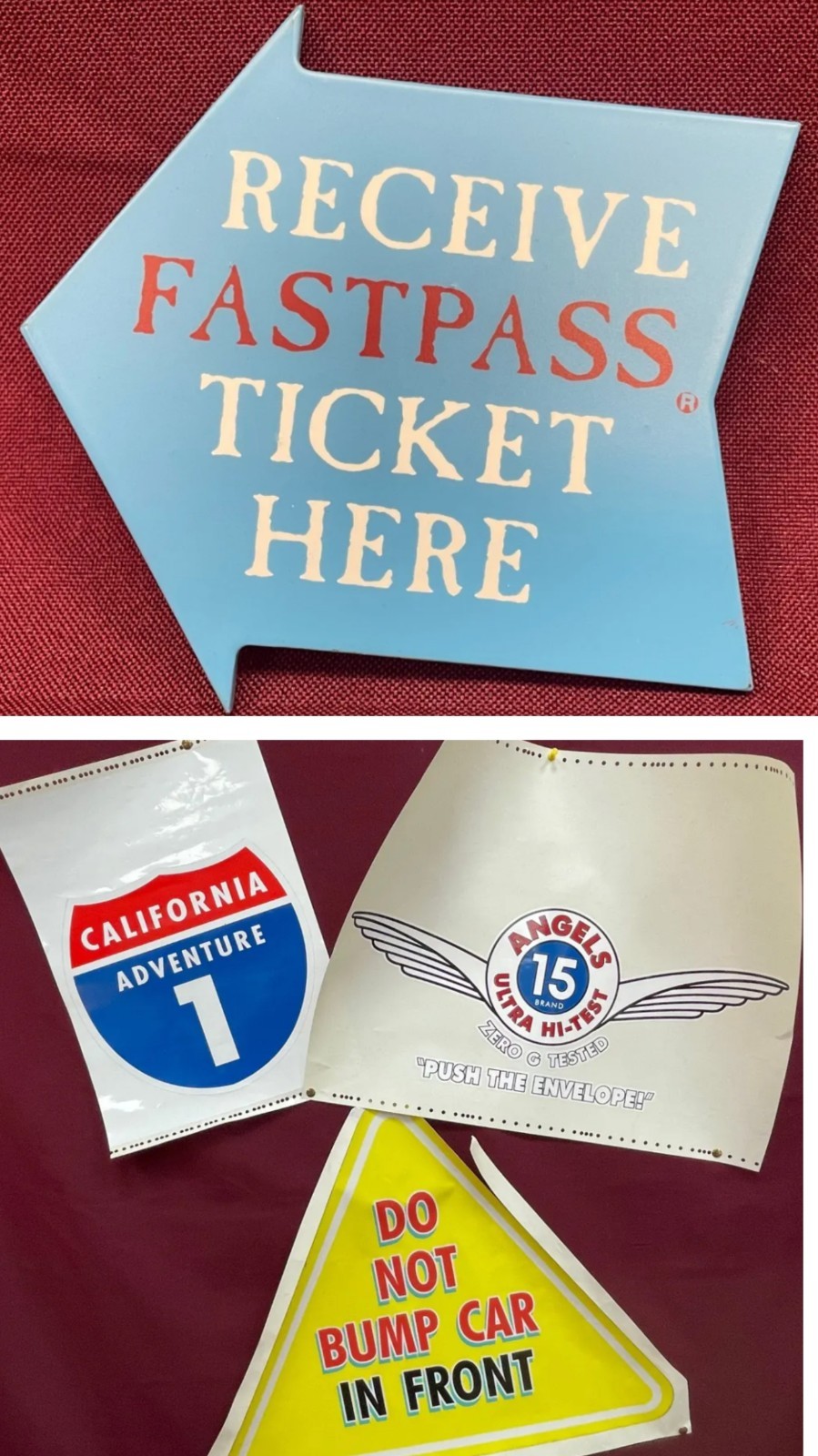 Rare Vintage Disneyland  Park Used Splash Mountain Fast pass Sign + Signage