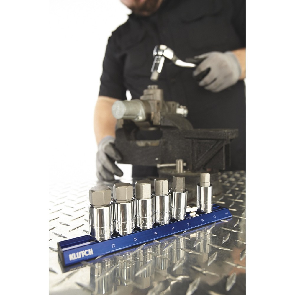 Klutch Hex Bit Socket Set, 7-Pc., Metric