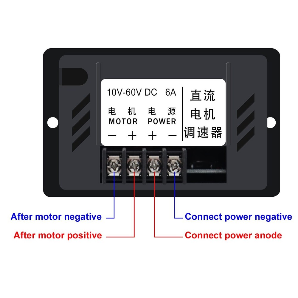 PWM DC 10-60V 6A DC Motor Speed Controller Reversible Switch Dimmer Regulator