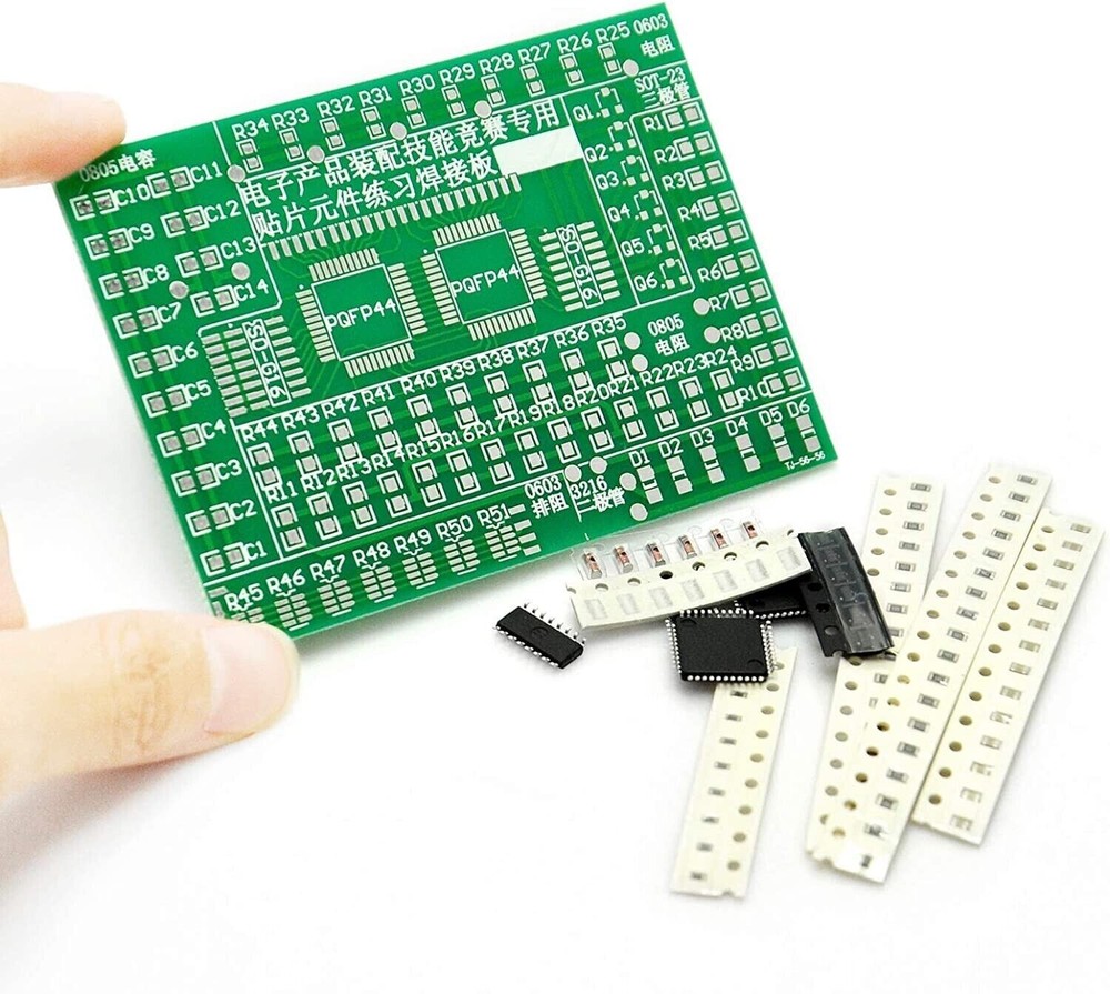 SMD/SMT Components Practice Board Soldering Skill Training DIY Kit for Students
