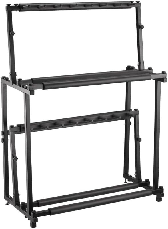 14 Guitars Rack Stand Folding Double Tier Multi Guitar Stand Bass Holder Mount