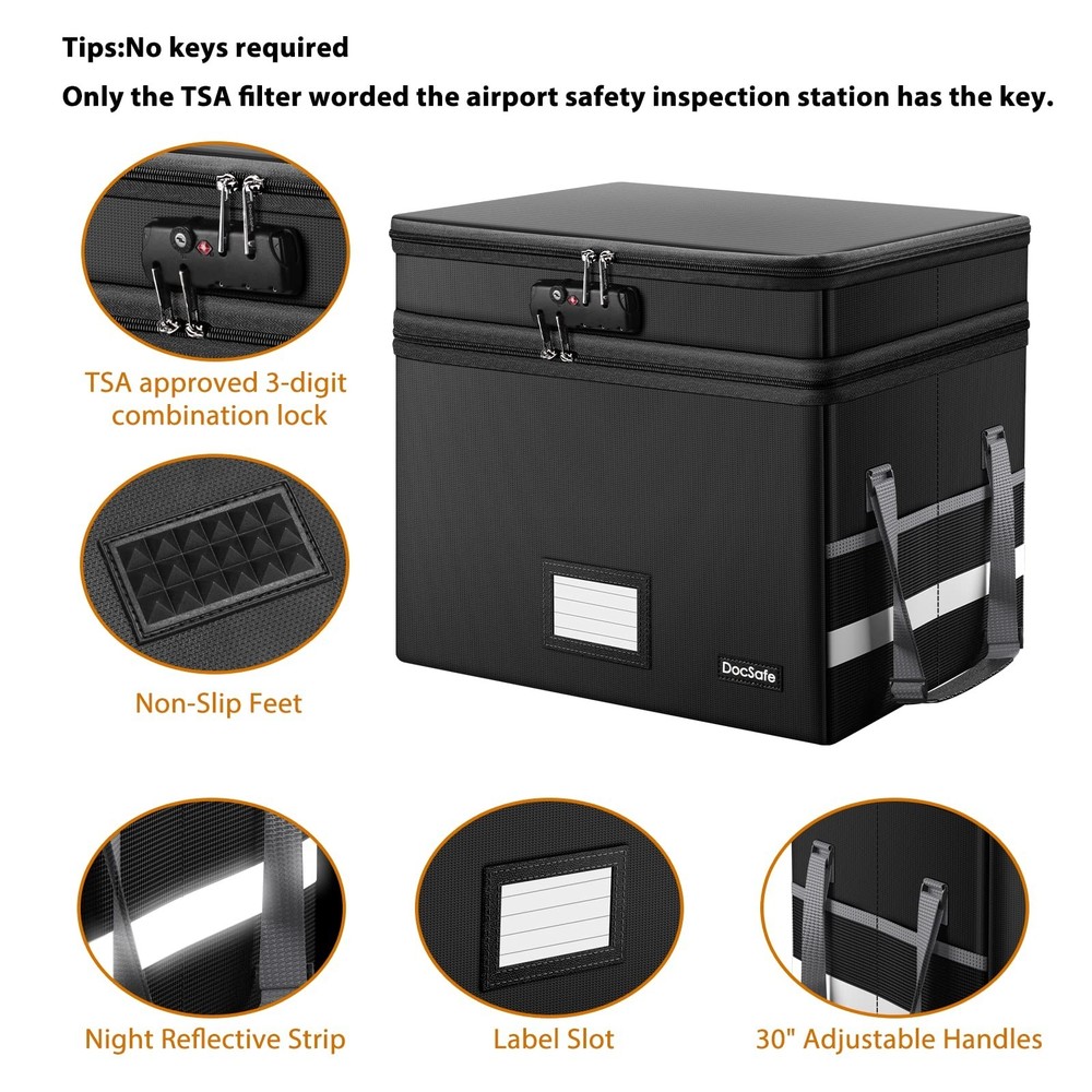 DocSafe Fireproof Document Box Set with Lock