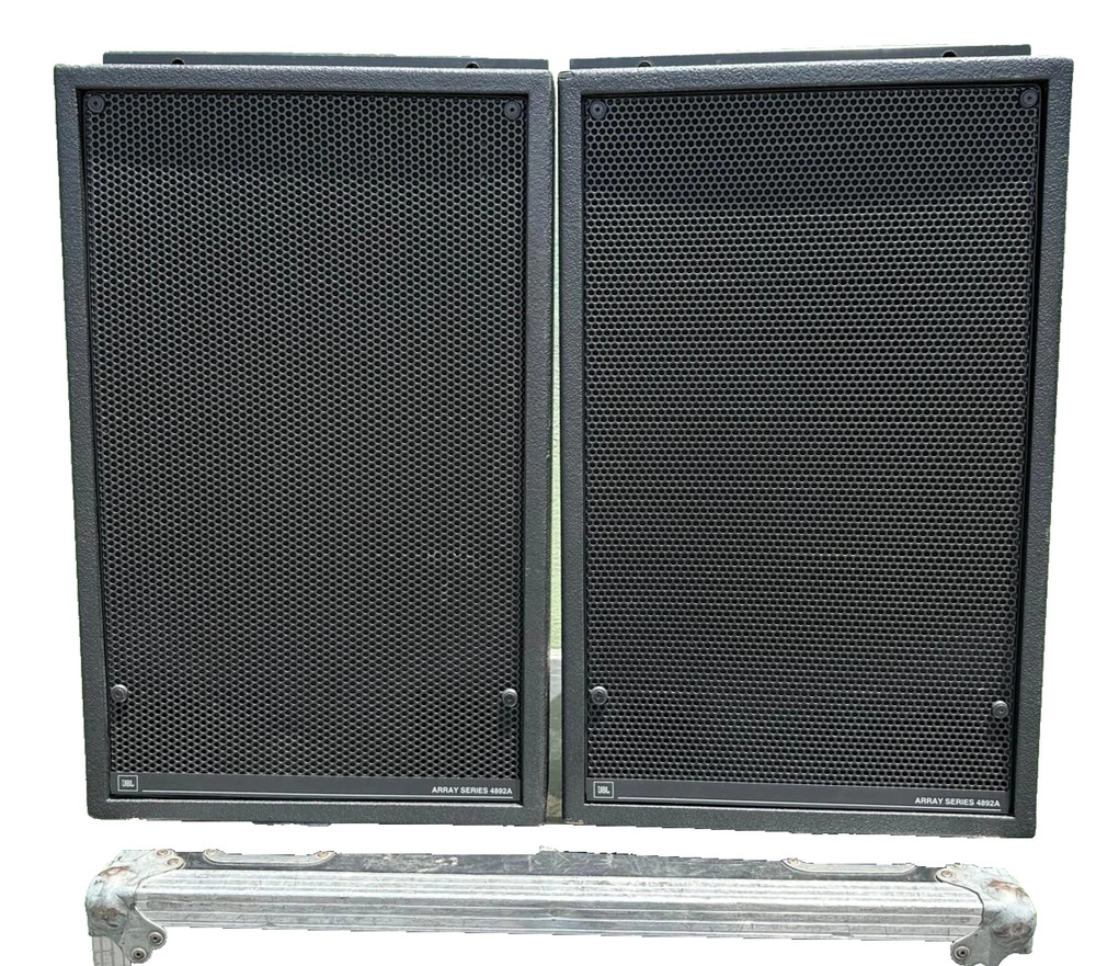 (2) JBL Array Series Model 4892A in Wheeled Hard Case. Rigging hardware incl.