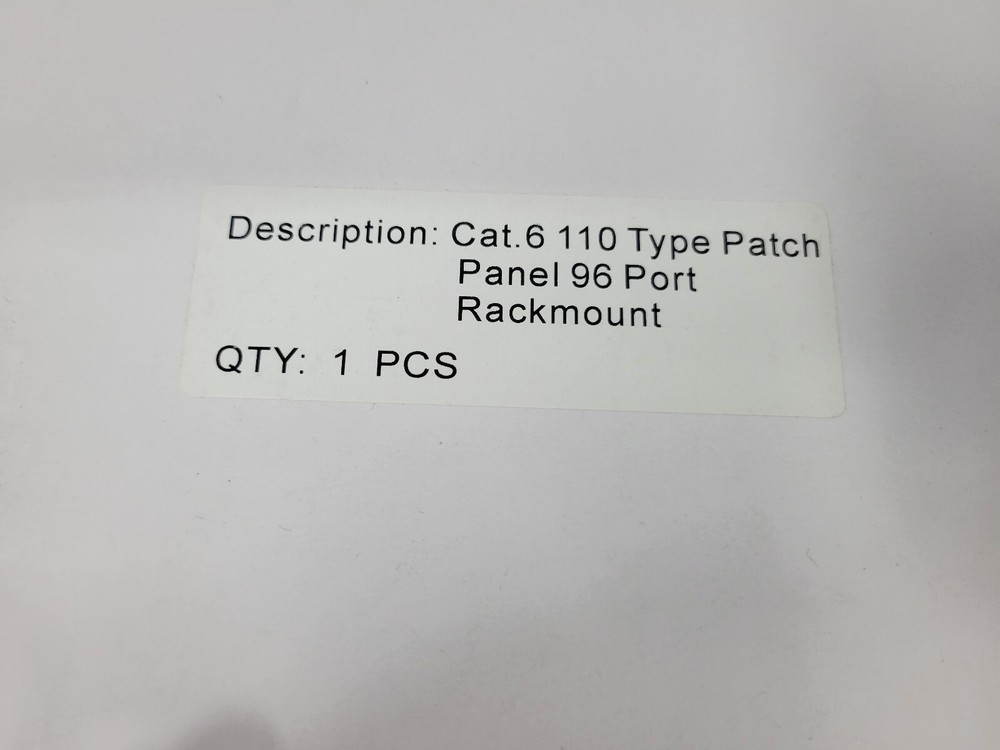 CAT6 110 Type Patch Panel 96 Port Rackmount black