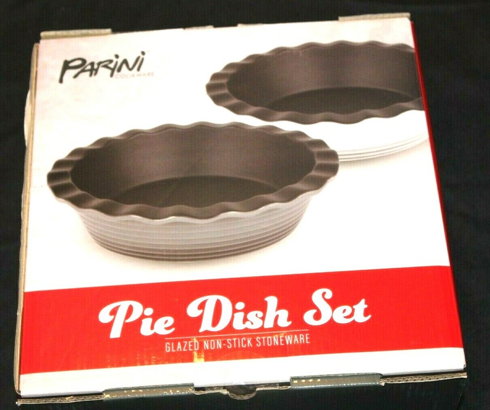 Parini Cookware Glazed Non-Stick Stoneware Ceramic Bakeware Pie Dish set