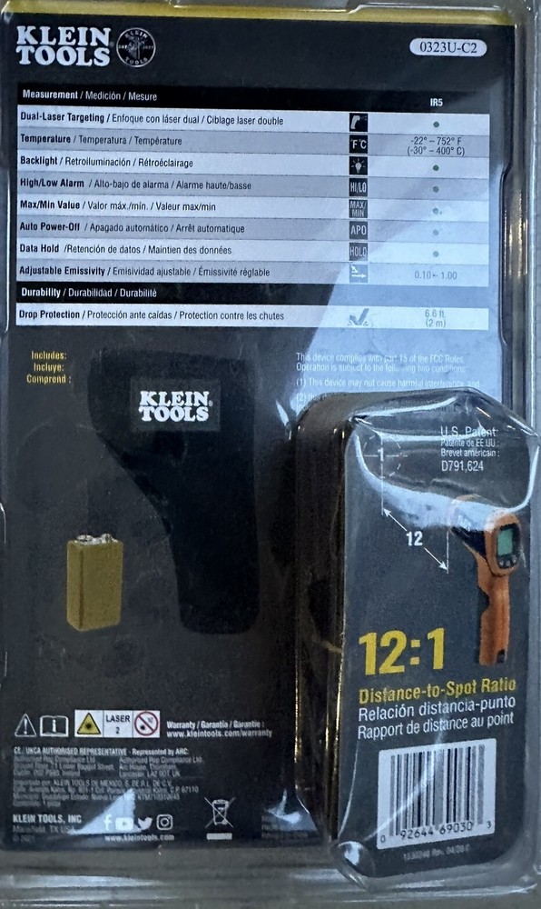 Klein Tools Infrared Thermometer Digital Display Digital Thermometer