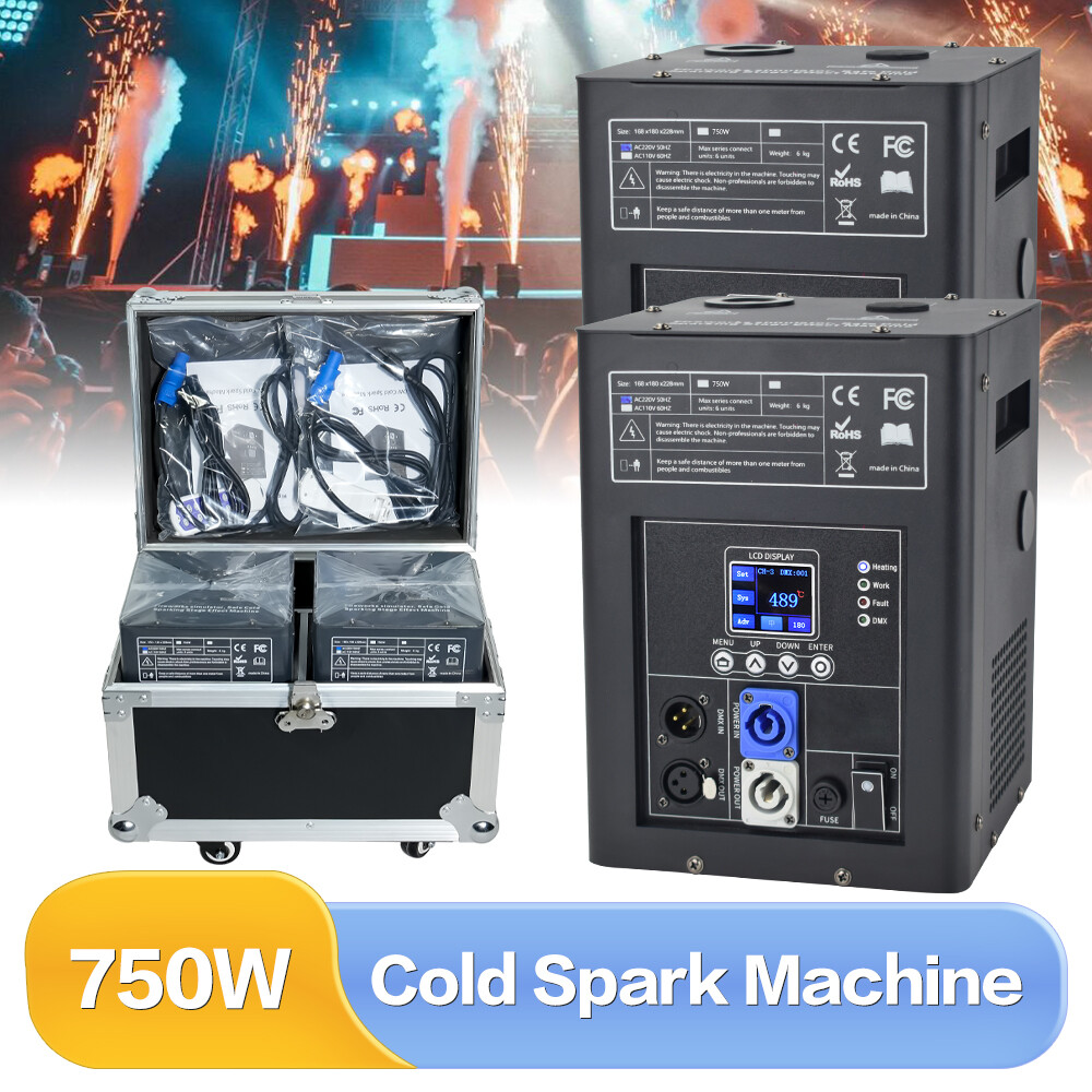 2PCS 750W Cold Spark Machine DMX Stage Firework Effect Party Show Disco Event US