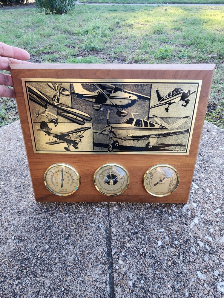 Highline West Plane Style Plaque - Temperature, Barometric, Hygrometer Gauges