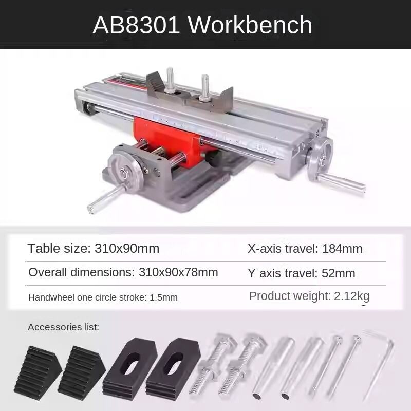 Cross Multifunctional Workbench Table Drill Stand Mobile Sliding Table