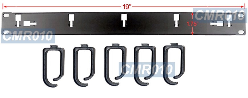 1U Rack Cable Organizer with Movable Hooks – Network Cabinet Accessory