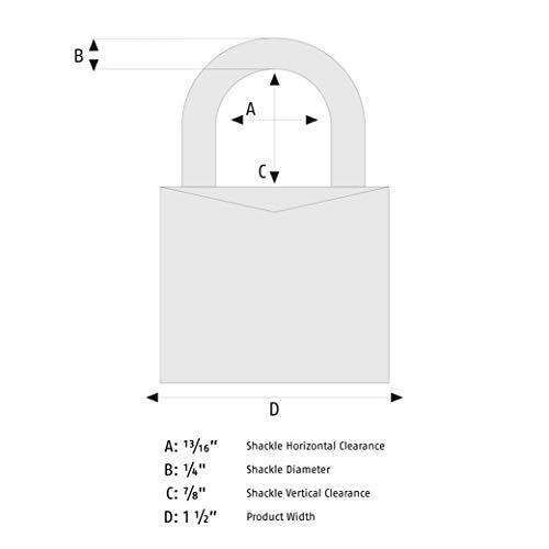 ABUS 55/40 Solid Brass Padlock with Hardened Steel Shackle, Keyed Different
