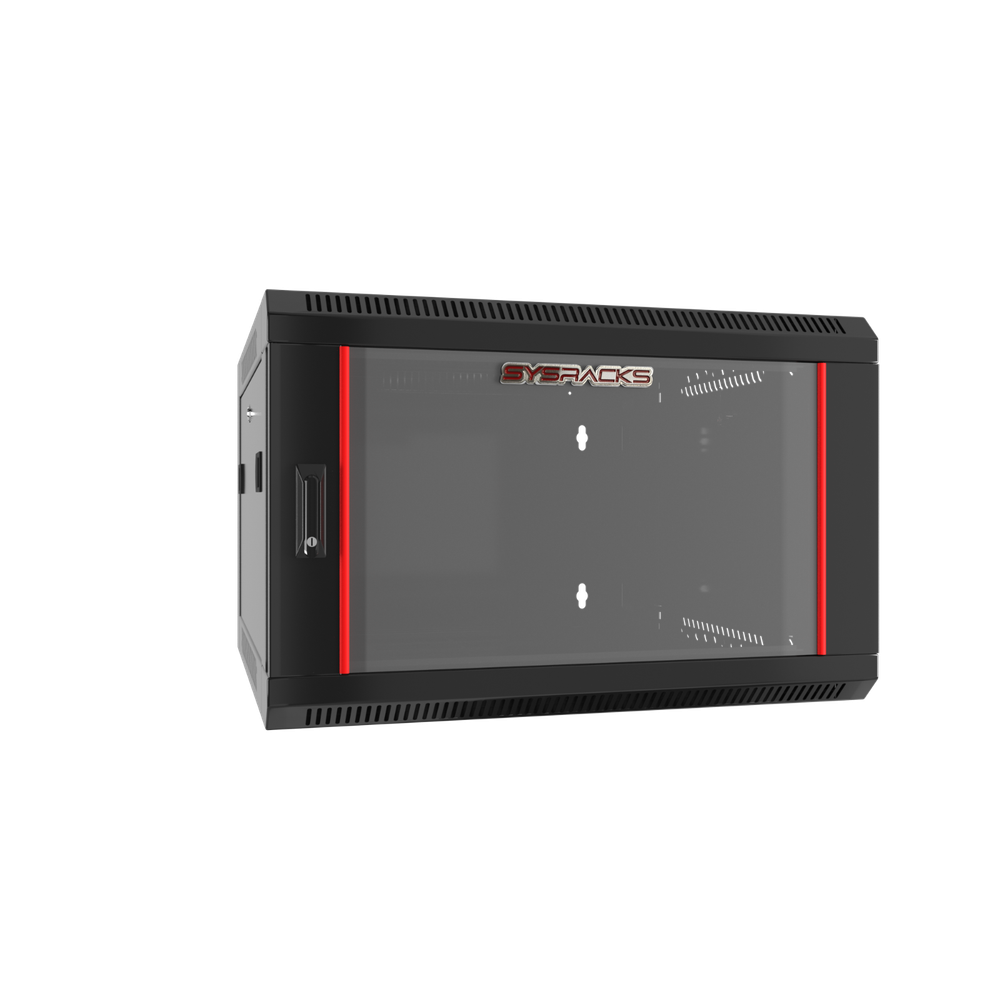Server Rack 6U Wall Mount Cabinet Locking Networking Data Enclosure Glass Door