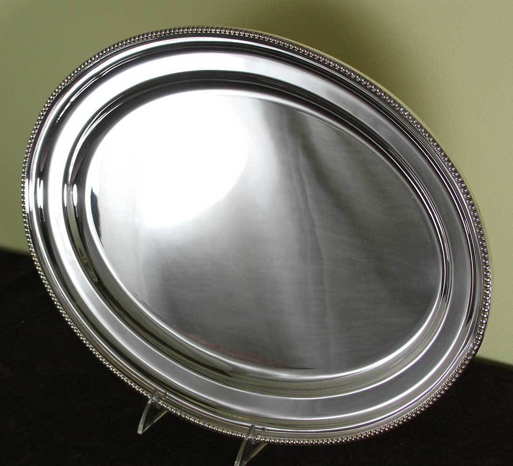 Oval Platter 20 N in. with Bead Pattern, Applied Border