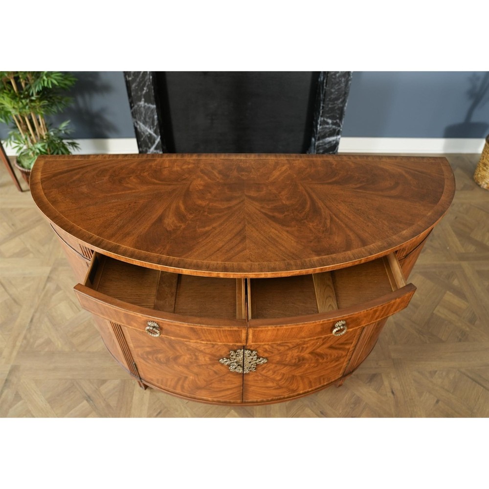 NC493075, Jonathan Charles Demi Lune Walnut Sideboard