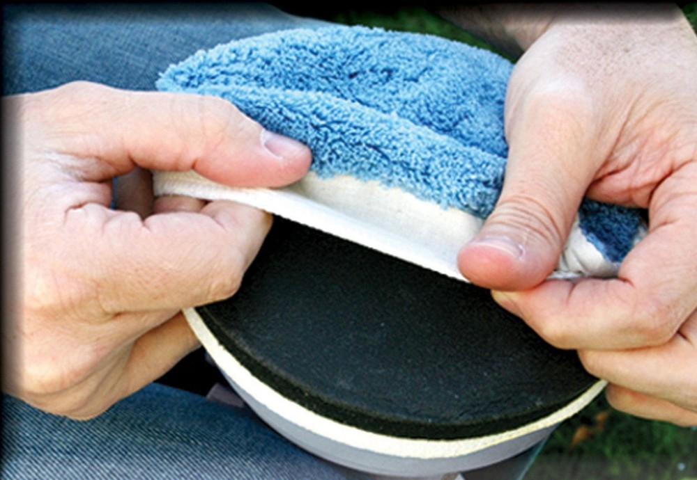 Auto Spa 5"-6" Microfiber Bonnet, Microfiber Material,2PK, Blue