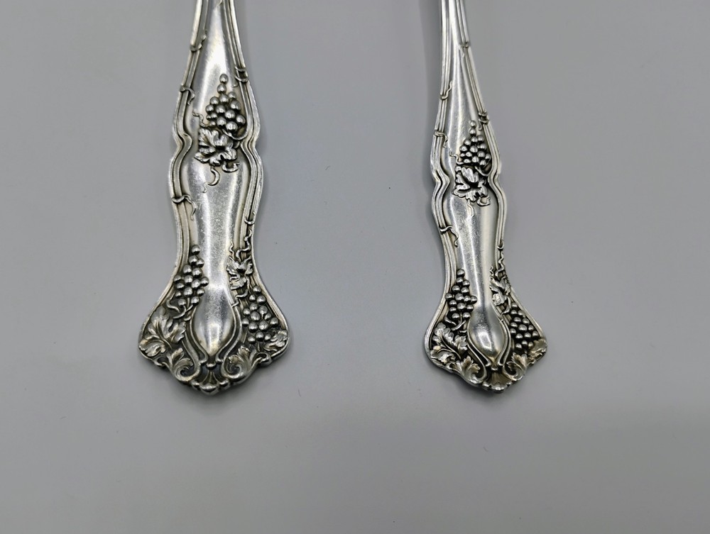 1847 ROGERS BROS Silverplate Grape Pattern Serving Spoon & Table Spoon