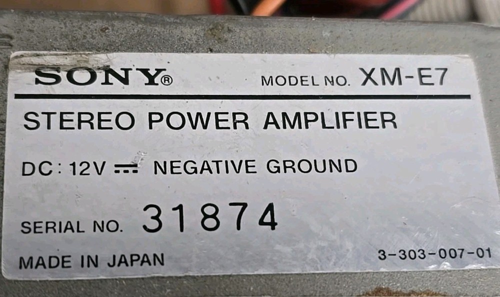 Sony XM-E7 Stereo Power Amplifier car amplifier works