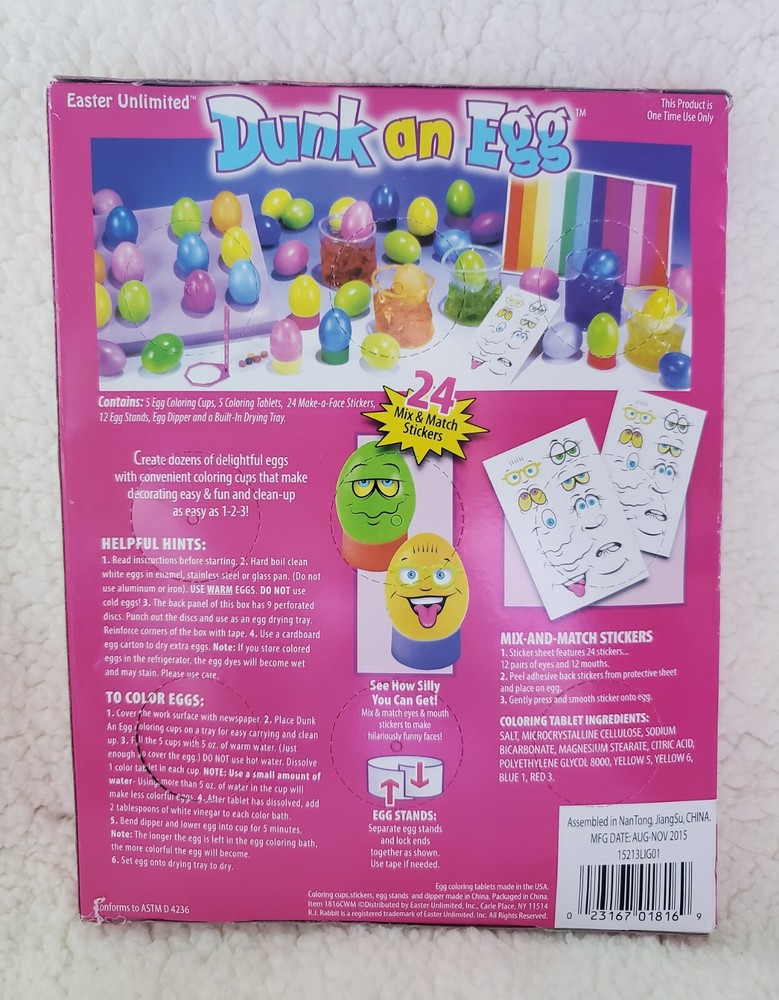 Egg Coloring Kit Dunk an Egg Easter Kids Decoration