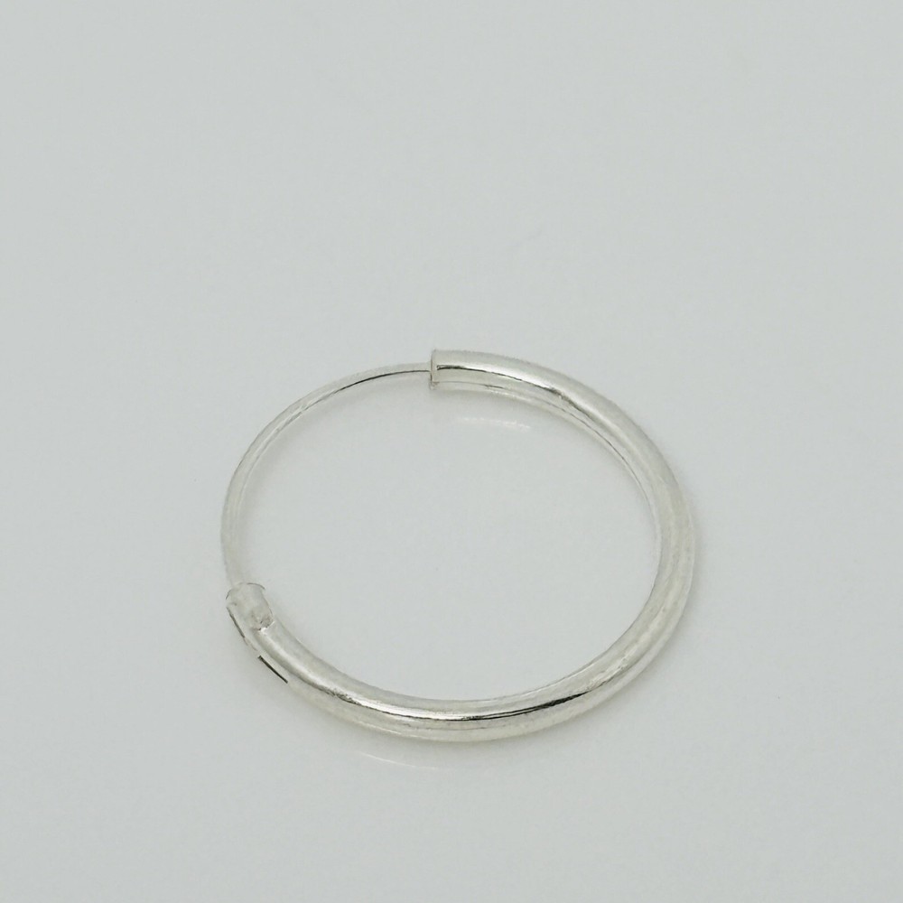 Endless Hoop Earring Wire Sleeper Thin Hinged Earring Small 14mm Sterling Silver
