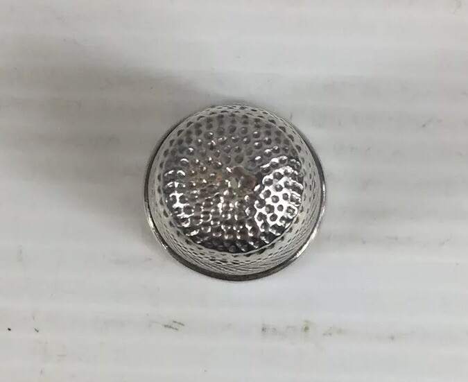 Antique Solid Silver Thimble Marked J.F 2.5cm In Height 4.9g