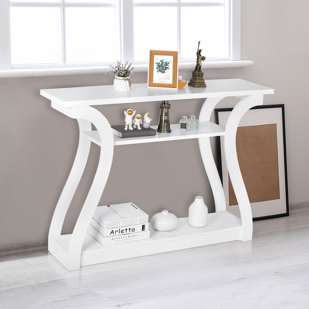 47" Console Table Accent Side Stand Sofa Entryway Hall Display Storage 3 Colors