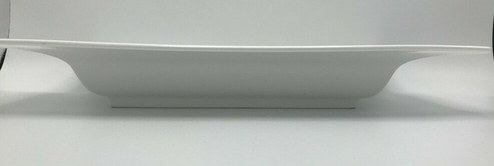 HB White Porcelain Platter Modern Sleek Rectangular Shape approx. 6" x 12" x 2"