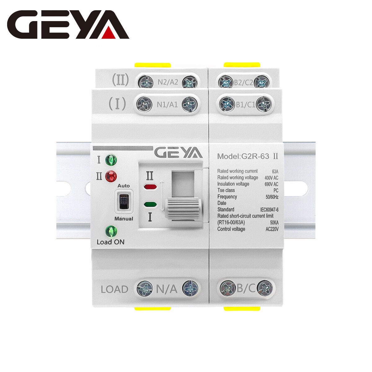 GEYA Mini Dual Power Automatic Transfer Switch Grid to Alternator 4P 63A 220V