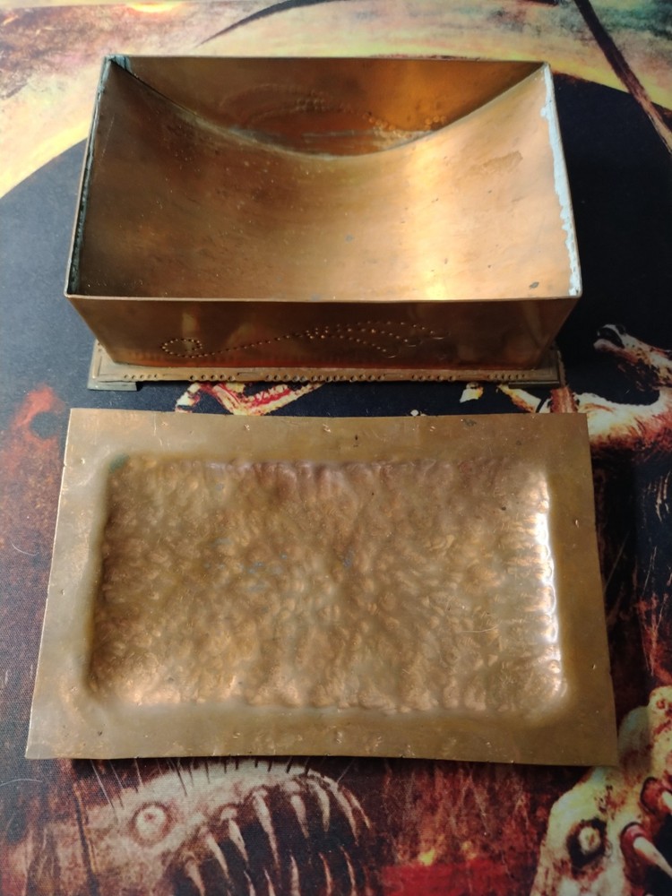 Vintage Hammered Copper Tobacco Box