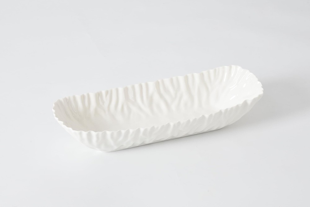 Pampa Bay Mascali Bianca Deep Rectangular Server, 14" x 4.75" x 3" Tall
