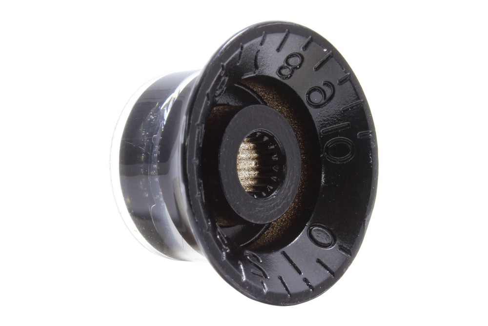 Bell Hat Knobs Black Silver Reflector for Import guitars 4pk