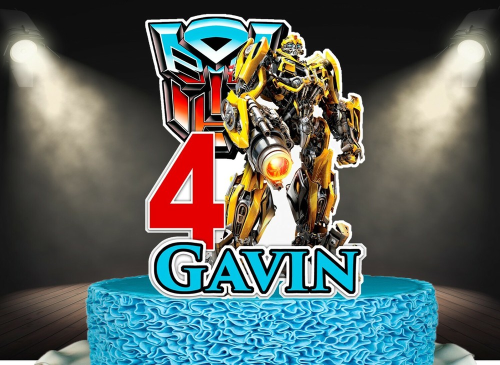 Bumble Bee Personalized Cake Topper, Transformer Personalized Cake Topper, 