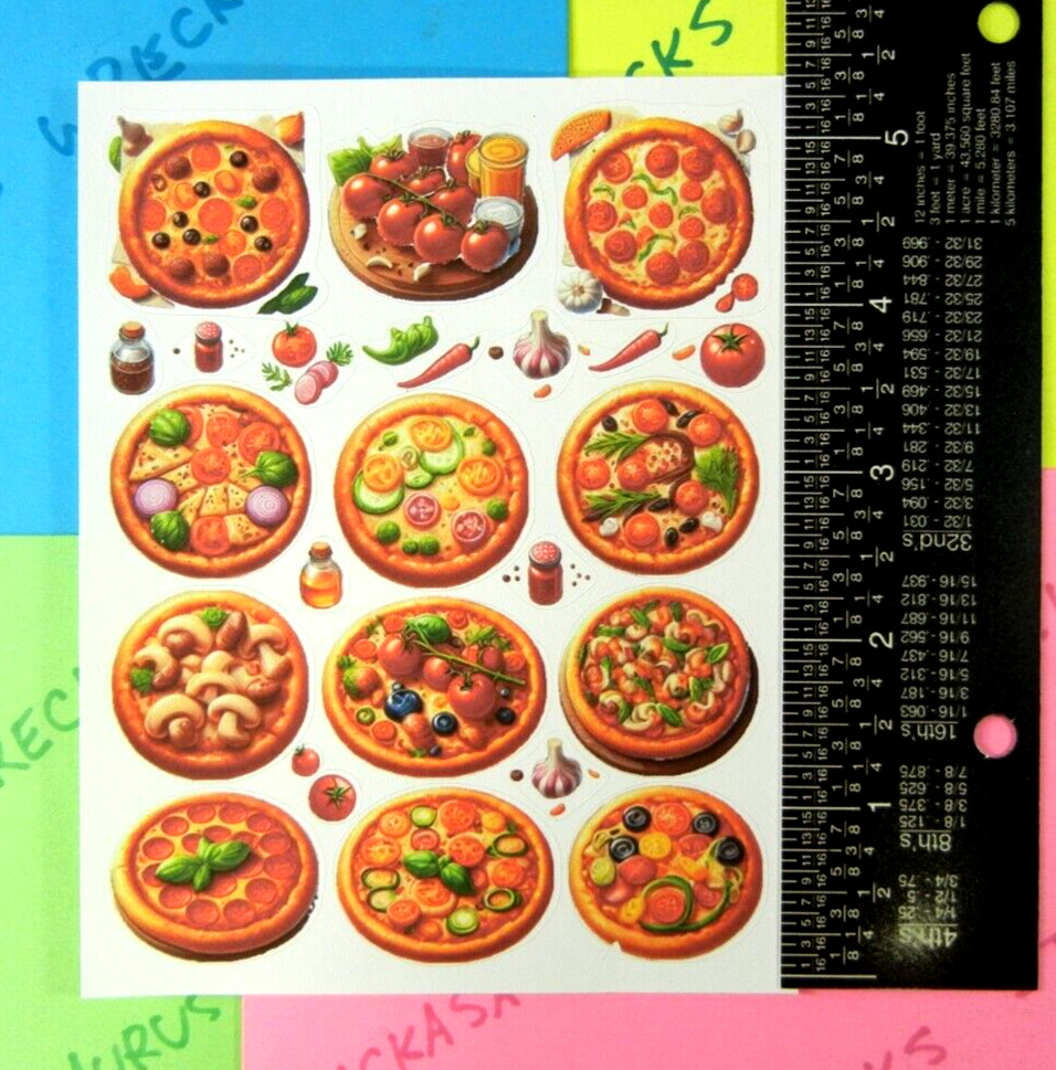 Pizza Stickers Sheet