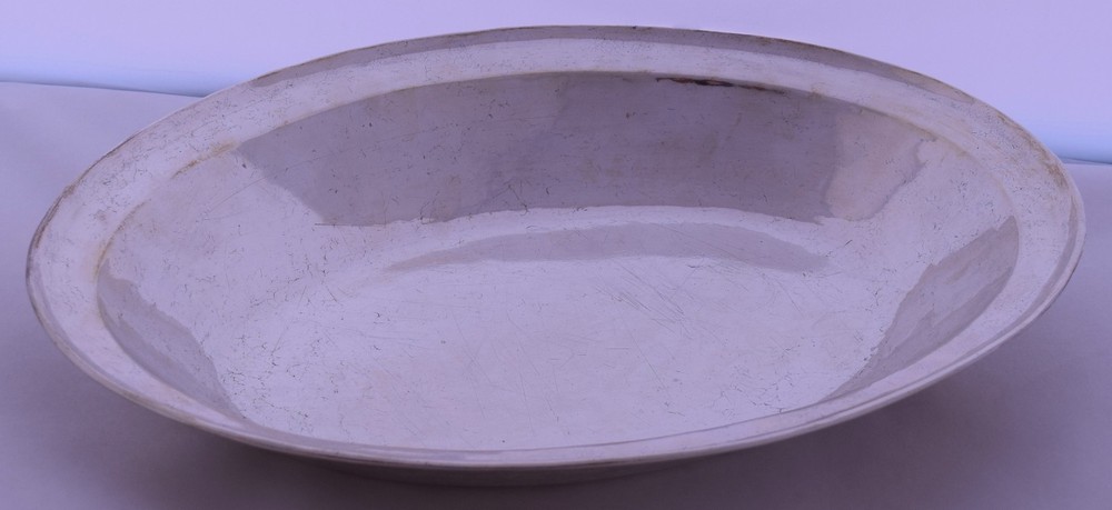 Large 18th Century Spanish Colonial solid Silver Deep Dish bowl antique handmade