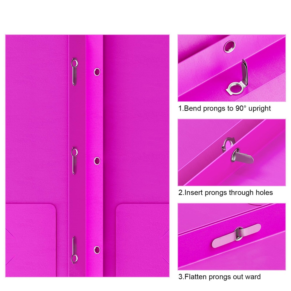 Multicolor Paper Folder, 2 Pockets, Prongs For Office, Letter Size