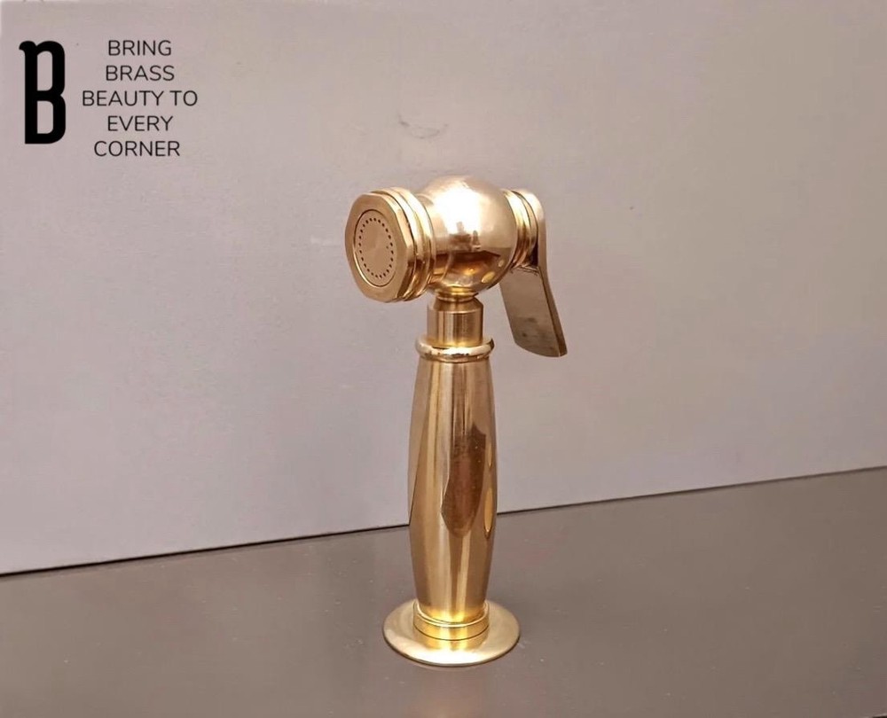 Unlacquered Brass Sink Sprayer, Kitchen Side Sprayer, Solid Brass Hand Sprayer