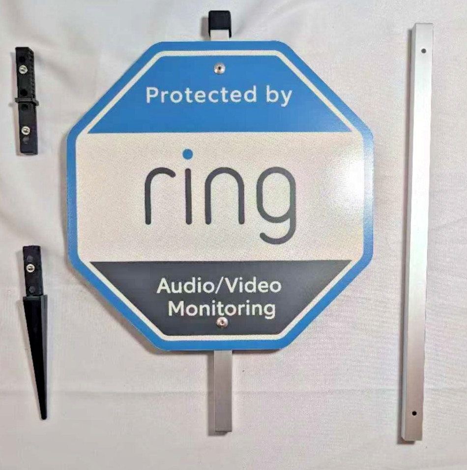 Ring Security Yard Sign Audio Video Monitoring Ultra- Reflective w/ Satin Finish